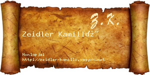 Zeidler Kamilló névjegykártya